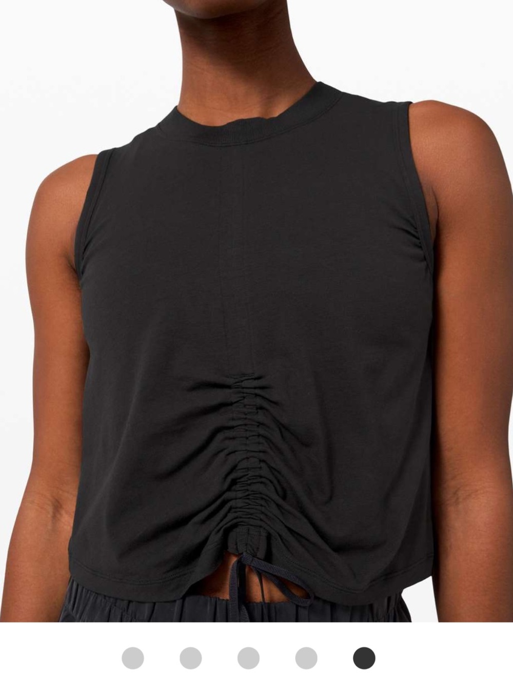 Lululemon cinch me up front black tank